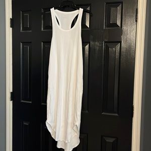 White racer back midi dress